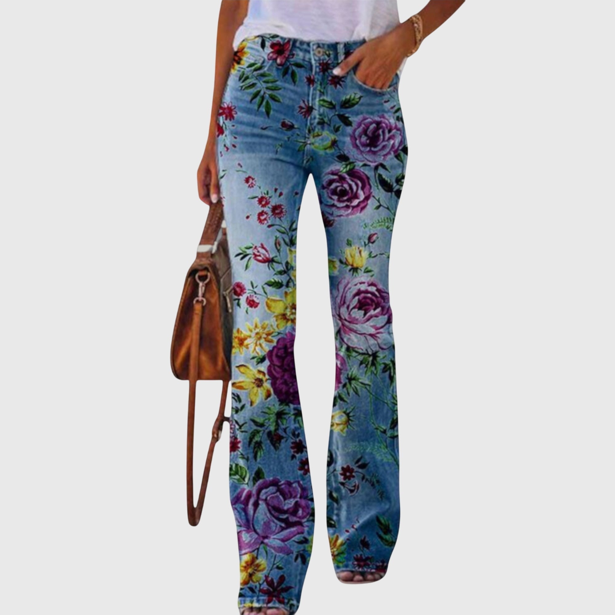 Pantalons pour femmes à fleurs