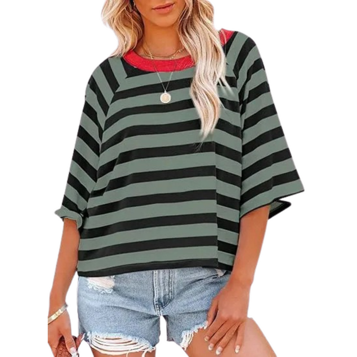 MAOSIE™ | Haut d'été tendance à col rond et coupe ample