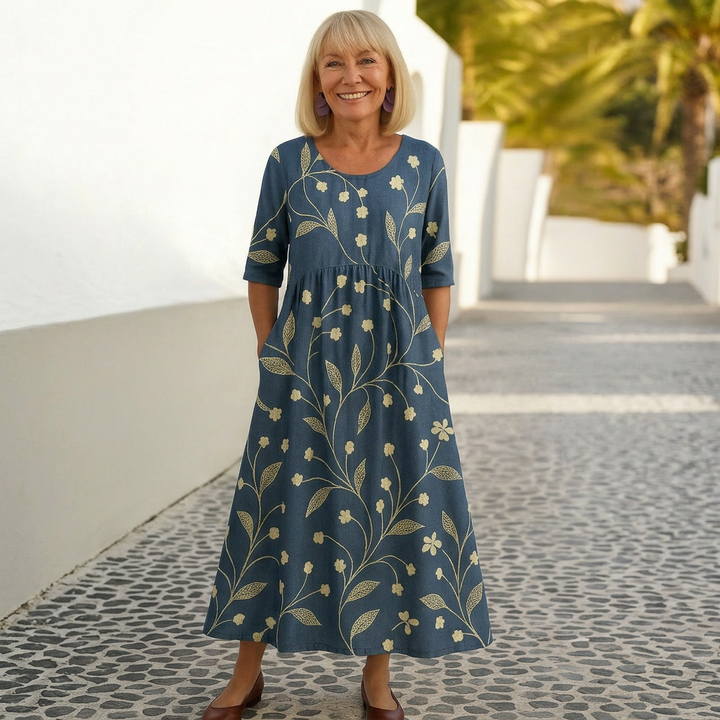 Eliza | Relaxed Midi Dress - Effortless Elegance, Everyday Comfort