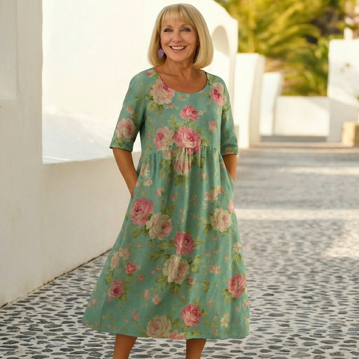 Eliza | Relaxed Midi Dress - Effortless Elegance, Everyday Comfort