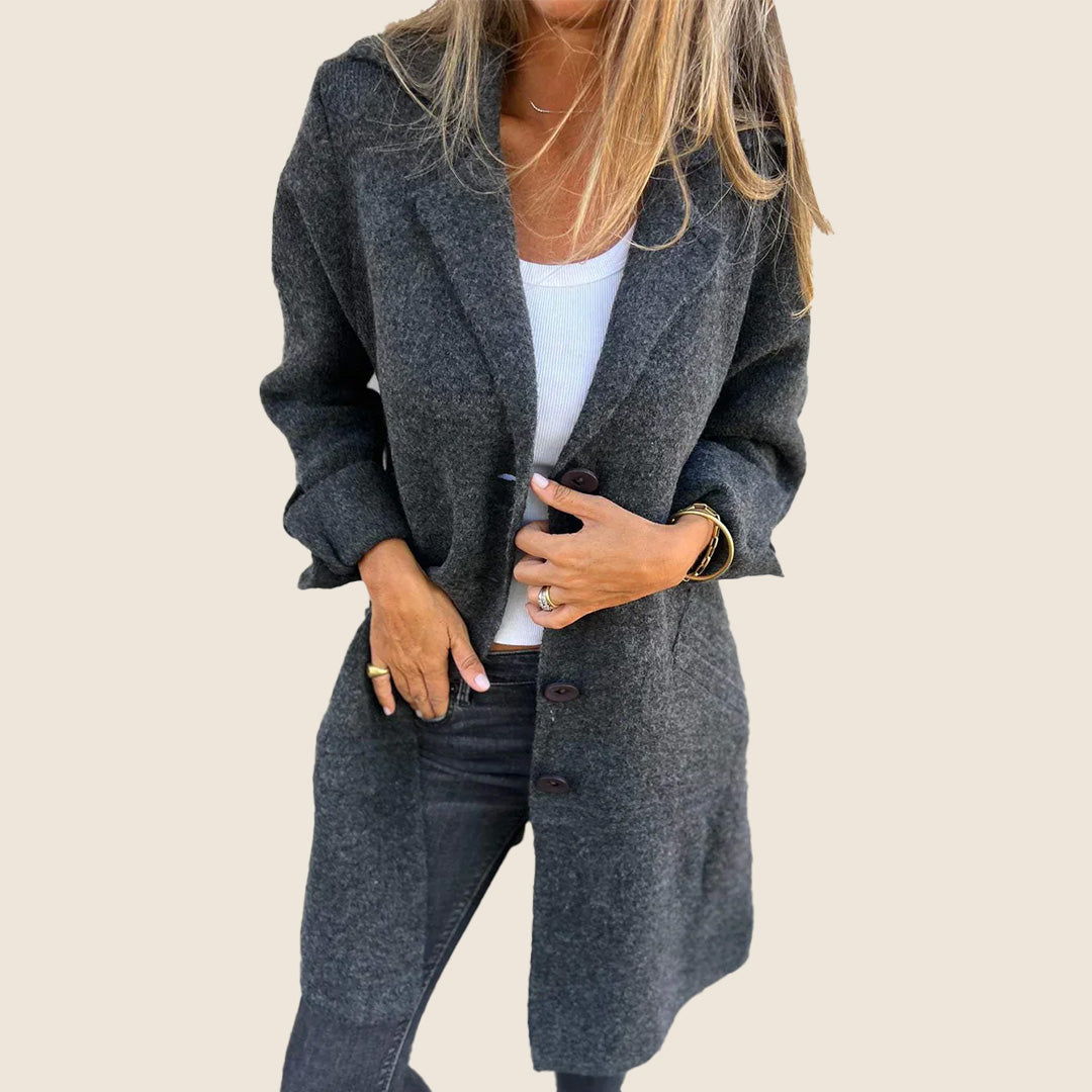 Eloise – Textured Button-Front Coat