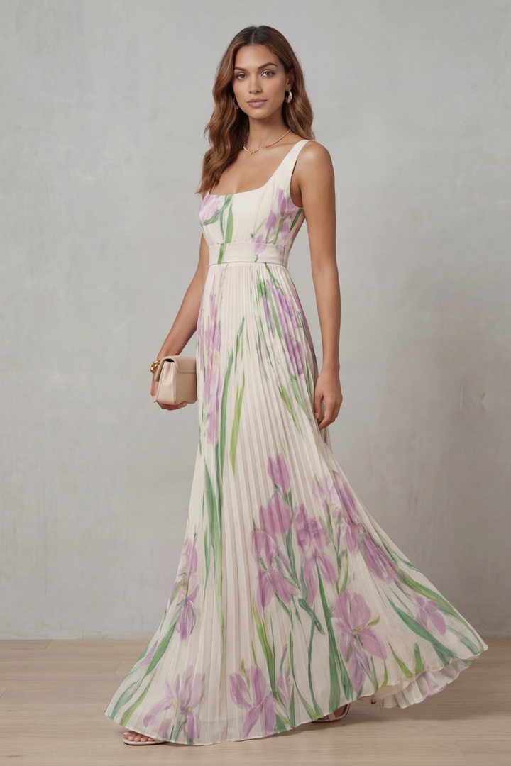 Vivienna –  Pleated maxi dress